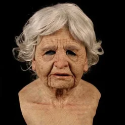 Halloween latexmaske - Gammel mand dekor realistisk ansigtsmaske til menneskelig rynke Mask-a