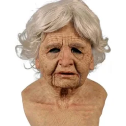 Halloween latexmaske - gammel mand dekor realistisk ansigtsmaske til menneskelig rynke