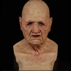 Halloween latexmaske - gammel mand dekor realistisk ansigtsmaske til menneskelig rynke A