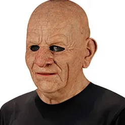 Halloween latexmaske - gammel mand dekor realistisk ansigtsmaske til menneskelig rynke_yux E
