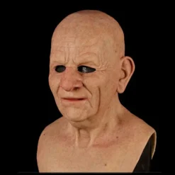 Halloween latexmaske - gammel mand dekor realistisk ansigtsmaske til menneskelig rynke_yux E