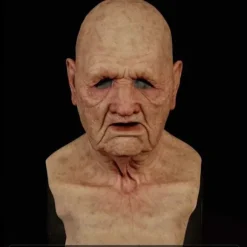 Halloween latexmaske - gammel mand dekor realistisk ansigtsmaske til menneskelig rynke A