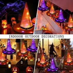 Halloween LED lysende heksehat Glødende heksehat purple 32*38cm