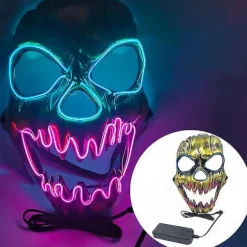 Halloween LED Maske Lys Op Skræmmende Maske Style 1