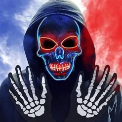 Halloween LED Maske Lys Op Skræmmende Maske Style 1