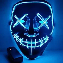 Halloween LED-maske ledning skræmmende maske til Halloween Festival fest