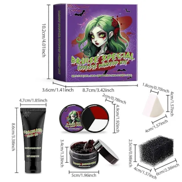 Halloween Makeup Kit Makeup Palette Rød Creme til Falske Sår Blå Mærker Flænger Realistisk Special Effects Makeup Kit til Zombie Cosplay Halloween Pa | Fyndiq