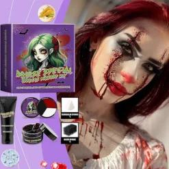 Halloween Makeup Kit Makeup Palette Rød Creme til Falske Sår Blå Mærker Flænger Realistisk Special Effects Makeup Kit til Zombie Cosplay Halloween Pa | Fyndiq