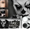 Halloween Maleri Halloween Makeup Ansigtsmalingssæt: Sort og Hvid Kropsmalingssæt Special Effects Makeup Pigment Halloween Udklædningsfest Et Sæt