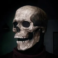 Halloween Maske Bevægelig Kæbe Fuld Hoved Dødningehoved Maske Halloween Dekoration Horror Skræmmende Maske Cosplay Party Dekor 2023 Dødningehoved Hjelm Black | Fyndiq