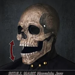 Halloween Maske Bevægelig Kæbe Fuld Hoved Dødningehoved Maske Halloween Dekoration Horror Skræmmende Maske Cosplay Party Dekor 2023 Dødningehoved Hjelm Black | Fyndiq