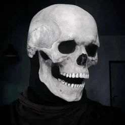 Halloween Maske Bevægelig Kæbe Fuld Hoved Dødningehoved Maske Halloween Dekoration Horror Skræmmende Maske Cosplay Party Dekor 2023 Dødningehoved Hjelm Black | Fyndiq