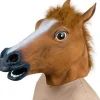 Halloween Maske, Cos Latex Hestehovedmasker, Brun Dyre Party Co