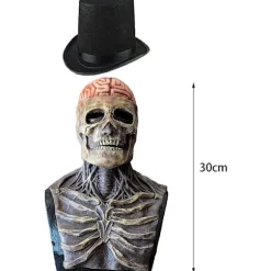 Halloween Maske Fuld Hoved Skull Maske, Realistisk Uhyggelig Maske med Mo