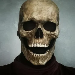 Halloween Maske Fuld Hoved Skull Maske, Realistisk Uhyggelig Maske med Mo