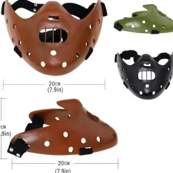 Halloween Maske Hannibal Lecter Maske Skræmmende Halloween Rollespil Realistisk Gyser Morder Maske Halv Ansigt Hovedbeklædning Harpiks green