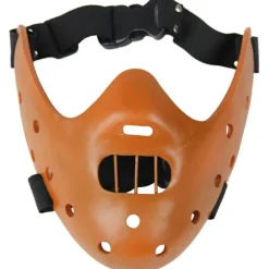 Halloween Maske Hannibal Lecter Maske Skræmmende Halloween Rollespil Realistisk Horror Morder Maske Halvt Ansigt Hovedbeklædning Harpiks-FY Brown