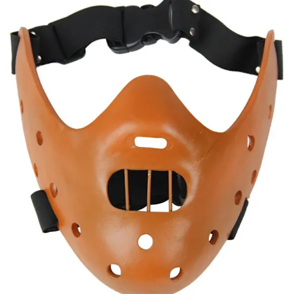 Halloween Maske Hannibal Lecter Maske Skræmmende Halloween Rollespil Realistisk Horror Morder Maske Halvt Ansigt Hovedbeklædning Harpiks-FY Brown