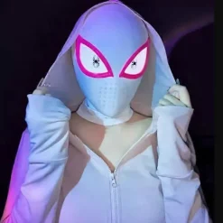 Halloween Maske Langt Hjemmefra Into Spider-Verse Gwen Stacy Maske Legetøj Rekvisitter
