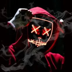 Halloween Maske LED Glow Maske Elektrisk Tråd Lys Op The Purge Film Kostume Lys Halloween Fest Grøn grøn green