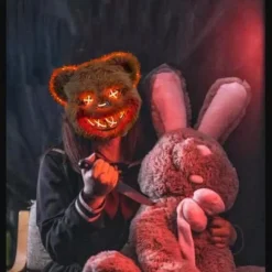 Halloween Maske, LED Gysermaske til Halloween, Realistisk Dyremaske. Sjove masker til