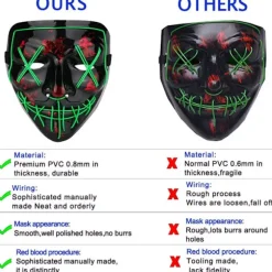 Halloween Maske LED Lys op Maske til Festival Cosplay Halloween C