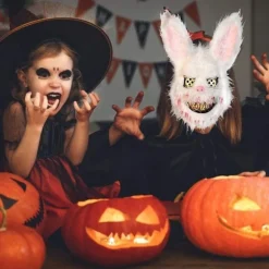Halloween maske plys kanin maske sort bjørn maske