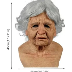 Halloween Maske Realistisk Gammel Mand Maske Uhyggelig Menneskelig Latex Maske, Scary Wrinkle Maske Halloween Cosplay Kostume Maske Fest Rekv.