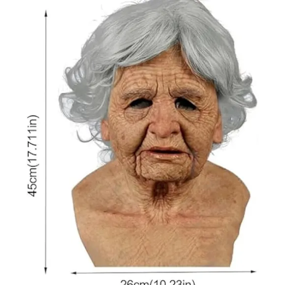 Halloween Maske Realistisk Gammel Mand Maske Uhyggelig Menneskelig Latex Maske, Scary Wrinkle Maske Halloween Cosplay Kostume Maske Fest Rekv.