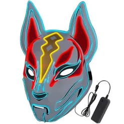 Halloween Masker - Fox Drift Maske - LED maske - Lysende maske kompatibel med Halloween Cosplay Spil Festrekvisitter Maske kompatibel med Mand Kvinde Drenge Gi | Fyndiq
