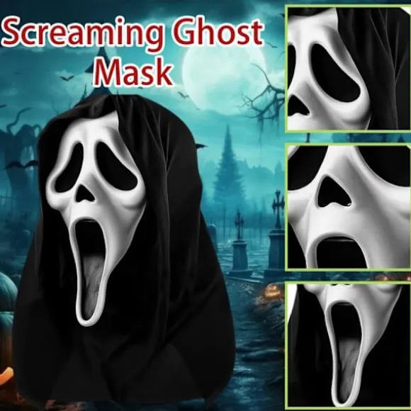 Halloween masker-scream masker-Haunted House & Masquerade - Halloween Horror Scream Mask - Latex Materiaal-48x18CM