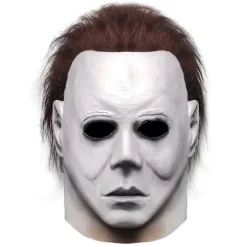 Halloween Michael Myers Maske, Horror Horror Hit Film Spil Ansigt Hovedbeklædning med Hår Fuld Hovedmaske Kostume