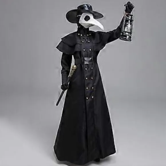 Halloween Middelalder Punk Peste Doktor Fuglemand Cosplay Kåbe Karneval Party Kostume (150 Børn)