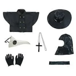 Halloween Middelalder Punk Peste Doktor Fuglemand Cosplay Kåbe Karneval Party Kostume (150 Børn)