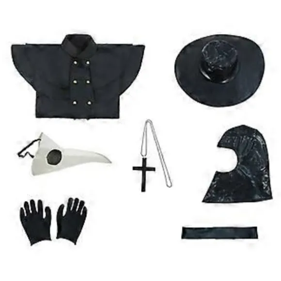 Halloween Middelalder Punk Peste Doktor Fuglemand Cosplay Kåbe Karneval Party Kostume (150 Børn)