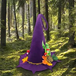 Halloween- og påskefest: Lilla svampehat og sjov udklædning