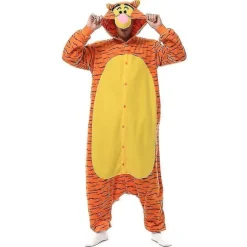 Halloween Onesie Tegneserie Tiger Pyjamas Til Voksne Kvinder Mænd Dyr Kigurumis Pyjamas Hjemmetøj Julekostume Festkostume Xxl XXL