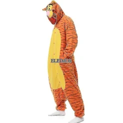 Halloween Onesie Tegneserie Tiger Pyjamas Til Voksne Kvinder Mænd Dyr Kigurumis Pyjamas Hjemmetøj Julekostume Festkostume Xxl XXL