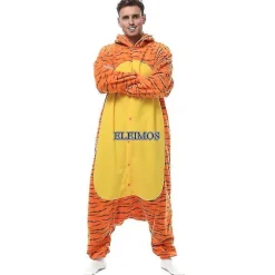 Halloween Onesie Tegneserie Tiger Pyjamas Til Voksne Kvinder Mænd Dyr Kigurumis Pyjamas Hjemmetøj Julekostume Festkostume Xxl XXL