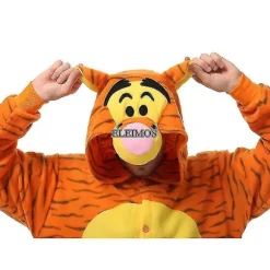 Halloween Onesie Tegneserie Tiger Pyjamas Til Voksne Kvinder Mænd Dyr Kigurumis Pyjamas Hjemmetøj Julekostume Festkostume Xxl XXL