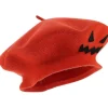 Halloween Party Hat, Kreativt Græskar Beret, Fransk Stil, Letvægts, Casual, Klassisk, Orange Hue, Jack-O-Lantern Kostume, Halloween Tilbehør P