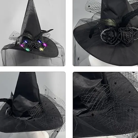 Halloween Party Heksehat - Transparent Spids Hat - Cosplay Tilbehør - Unik Heksehat