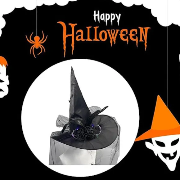 Halloween Party Heksehat - Transparent Spids Hat - Cosplay Tilbehør - Unik Heksehat