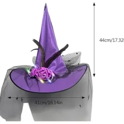 Halloween Party Heksehat - Transparent Spids Hat - Cosplay Tilbehør - Unik Heksehat
