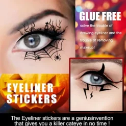 Halloween Professionel Øjenskygge Tattoo Midlertidige Tatoveringer Klistermærke Kvinder Halloween Fest Øjenmakeup Klistermærker Fake Tattoo, 8 stk./sæt | Fyndiq