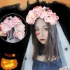 Halloween Rose Slør Demon Halloween Dekoration Fest Udklædning Rekvisitter
