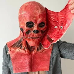 Halloween skræmmende dobbeltlags bevægelig lædermaske 1 stk.