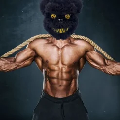 Halloween Skræmmende Maske Bjørnehoved Kanin Maske Blodig Plys Hoved Maske Cosplay Kostume Rekvisitter Halloween Fest