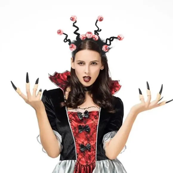 Halloween Spøgelsesøje Hårbøjle, Sort