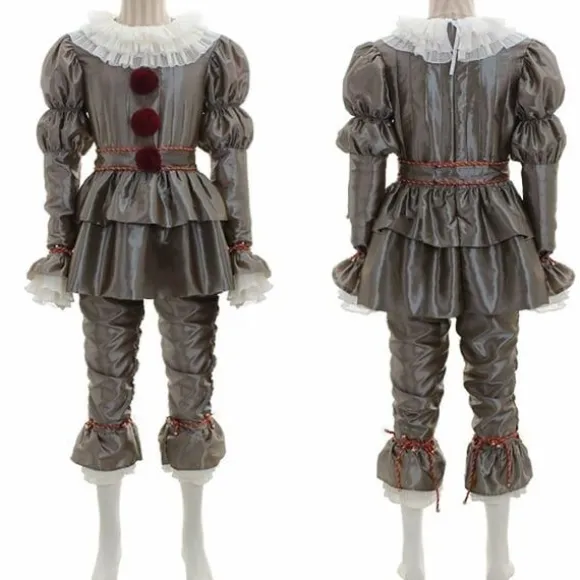 Halloween Stephen King's It Pennywise Clown Cosplay Kostume Mænd Party Fancy Dress Up Outfit Set M